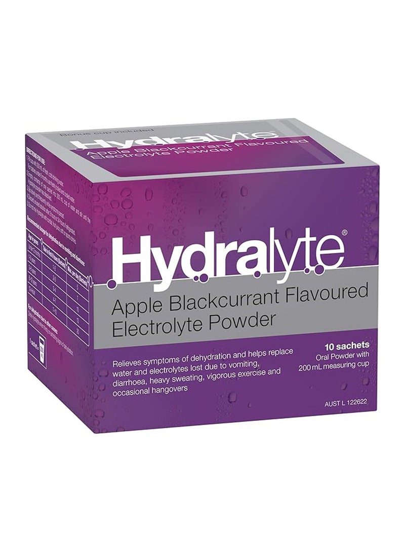 Hydralyte, Electrolyte Powder Apple Blackcurrant Rehydration Solution 10S - Image 2